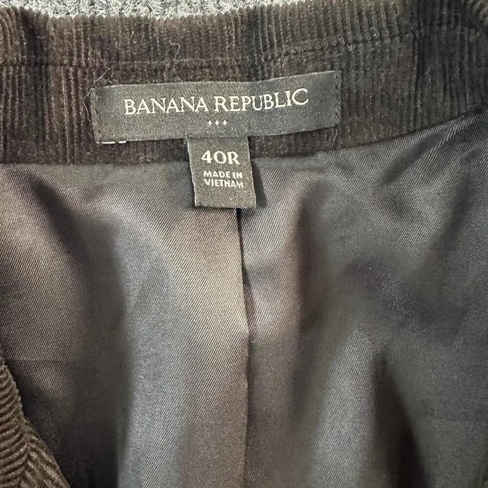 Banana Republic Men’s Corduroy Sport Coat Slim Fit Patch Pocket Brown Blazer 40R